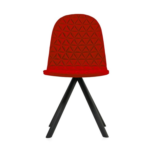 Červená židle s černými nohami Iker Mannequin Triangle