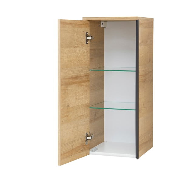 Závěsná koupelnová skříňka v dekoru dubu v přírodní barvě 70x30 cm Quickset 395 – Pelipal-image-2