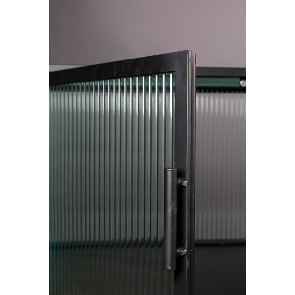 Černá kovová vitrína 150x90 cm Boli – Dutchbone-image-3