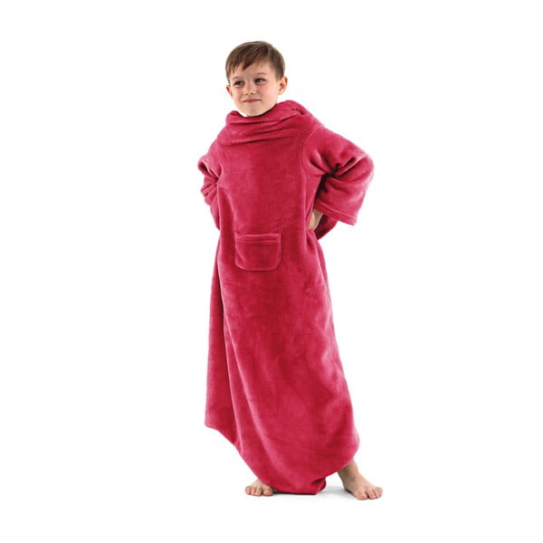 Červená dětská televizní deka s rukávy DecoKing Lazykids-image-1