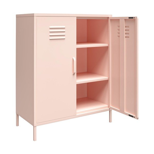 Růžová kovová skříňka 40x102x80 cm Mission District – Støraa-image-4