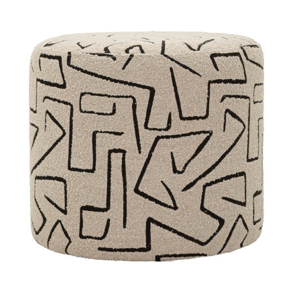 Béžový taburet z textilie bouclé Nairobi – Mauro Ferretti