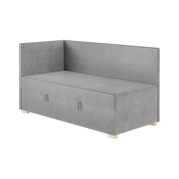 Šedá rohová dětská postel s úložným prostorem s matrací 90x200 cm Flexi – Ghado-image-3
