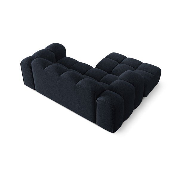 Tmavě modrá žinylková rohová pohovka (levý roh/s lenoškou) Treno – Cosmopolitan Design-image-3