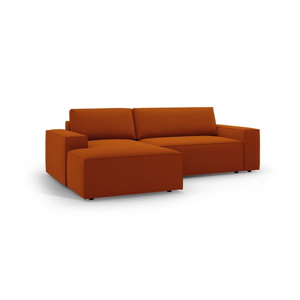 Rozkládací rohová pohovka v cihlové barvě (levý roh) Jodie – Micadoni Home-image-2