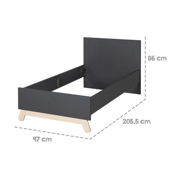 Černá dětská postel 90x200 cm Jara – Roba-image-3