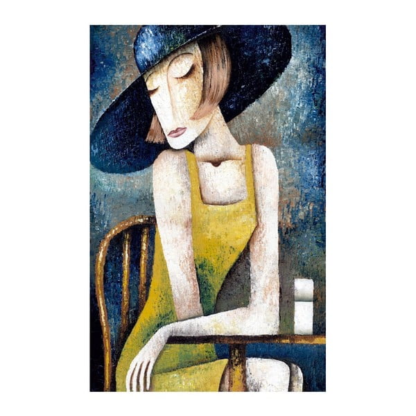 Obraz na plátně Woman With Hat, 70 x 45 cm