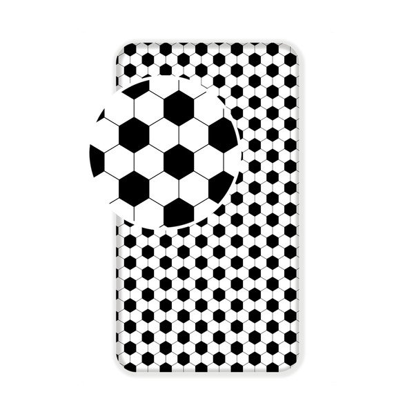 Černobílé napínací bavlněné dětské prostěradlo na jednolůžko 90x200 cm Football – Jerry Fabrics