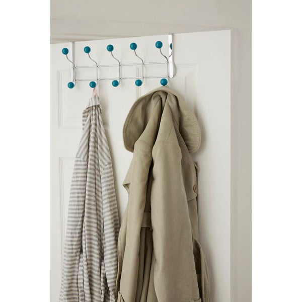 Kovový věšák na dveře v mentolovo-stříbrné barvě 41 cm – Premier Housewares-image-1