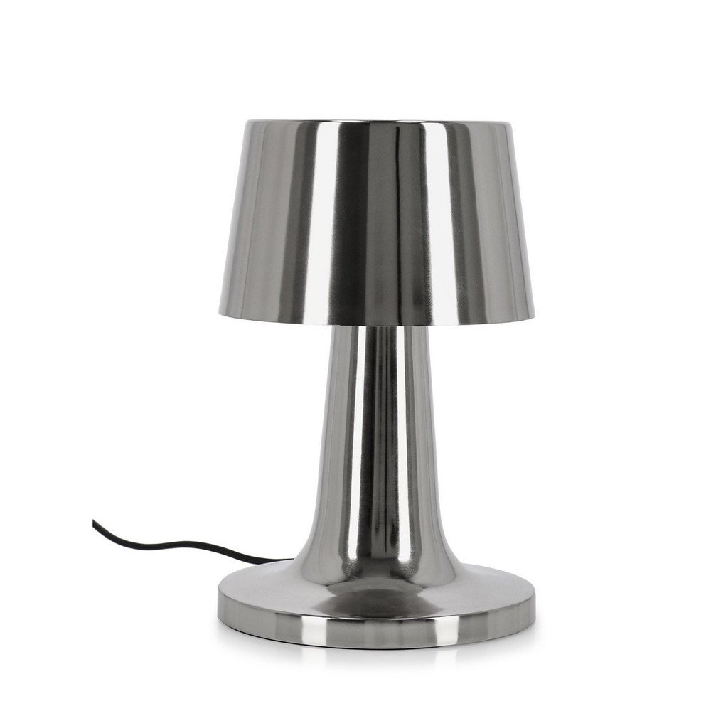 Kovová LED stolní lampa ve stříbrné barvě s kovovým stínidlem (výška 51 cm) Turner – Bizzotto