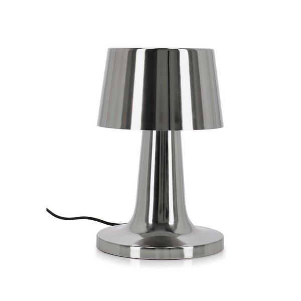 Kovová LED stolní lampa ve stříbrné barvě s kovovým stínidlem (výška 51 cm) Turner – Bizzotto