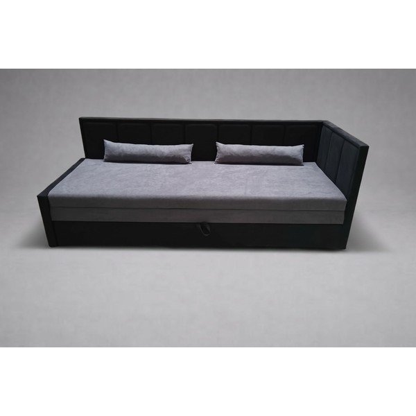Tmavě šedá žinylková rozkládací/s úložným prostorem pohovka pravý roh 214 cm Fulgeo - II. jakost – ELTAP-image-3