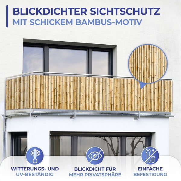 Světle hnědá plastová balkonová zástěna 500x85 cm – Maximex-image-4