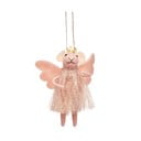 Textilní ručně vyrobená vánoční ozdoba 13 cm Pink Princess Fairy Mouse – Sass & Belle