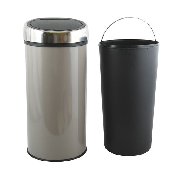 Taupe dotykový ocelový odpadkový koš 30 l – MSV-image-2
