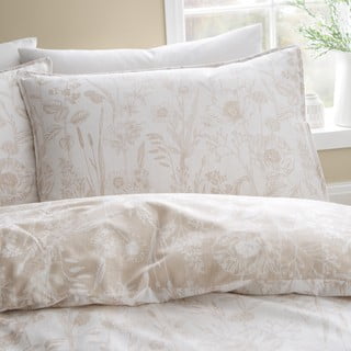 Béžové flanelové povlečení na dvoulůžko 200x200 cm Floral Toile – Bianca