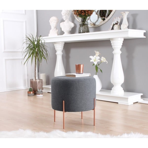 Tmavě šedý taburet Copper – Artie-image-4