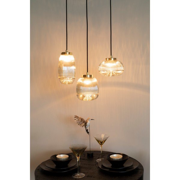 Závěsné svítidlo ve zlaté barvě se skleněným stínítkem ø 12 cm Robin - White Label-image-1