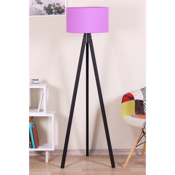 Černá/fialová stojací lampa - Magenta Home