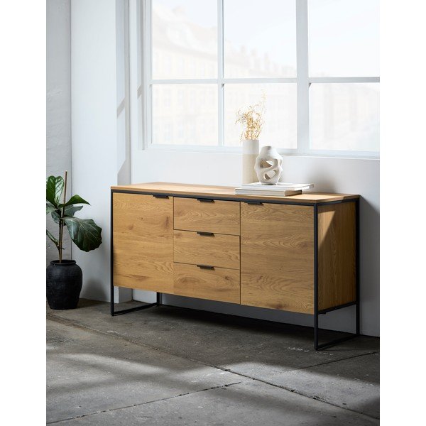 Komoda v dekoru dubu v přírodní barvě 155x81x45 cm Cesura – Unique Furniture-image-1