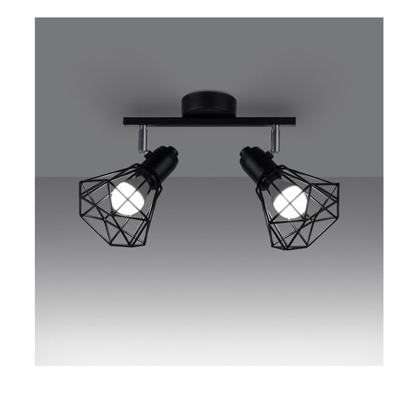 Černé stropní svítidlo ø 10 cm Varpu – Sollux-image-1