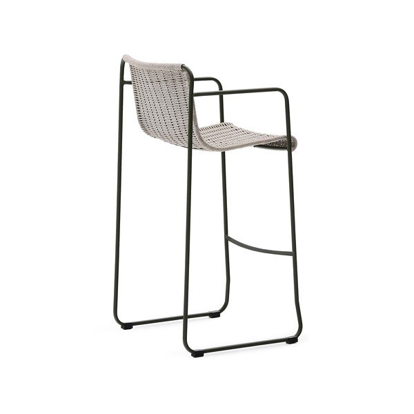 Šedozelená kovová zahradní barová židle Maurina – Kave Home-image-4
