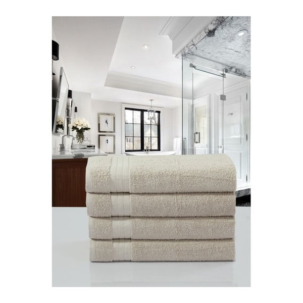 Béžové froté bavlněné ručníky v sadě 4 ks 50x100 cm – Good Morning-image-2