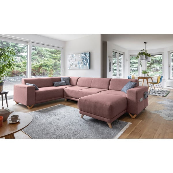 Růžová rozkládací/s úložným prostorem rohová pohovka (levý roh/do "U") Classy Sophie – Miuform-image-3