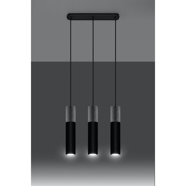 Černo-šedé závěsné svítidlo Sollux Edo, délka 40 cm-image-1