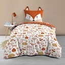 Bílé/v terakotové barvě bavlněné dětské povlečení na jednolůžko 140x200 cm Roxy – douceur d'intérieur