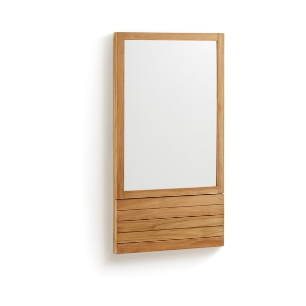 Zrcadlo z teakového dřeva Kave Home Sunday, 60 x 110 cm