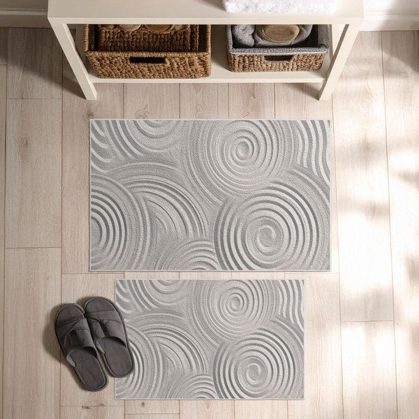 Světle šedé koupelnové předložky v sadě 2 ks 60x100 cm – Foutastic-image-2