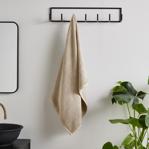 Béžový rychleschnoucí/froté bavlněný ručník 50x85 cm Quick Dry – Catherine Lansfield-image-1