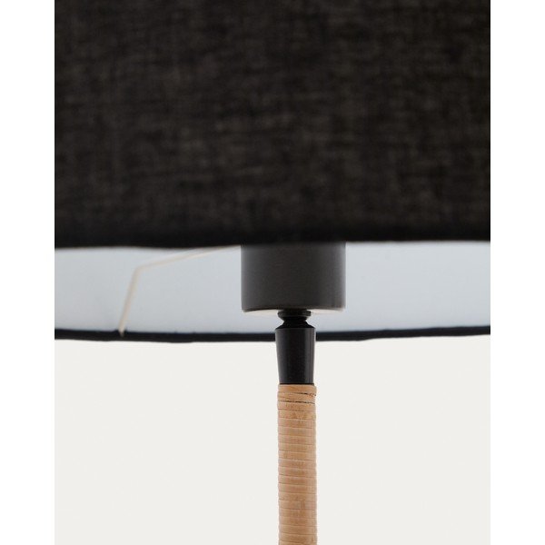 Černá stojací lampa s textilním stínidlem (výška 160 cm) Canar – Kave Home-image-3
