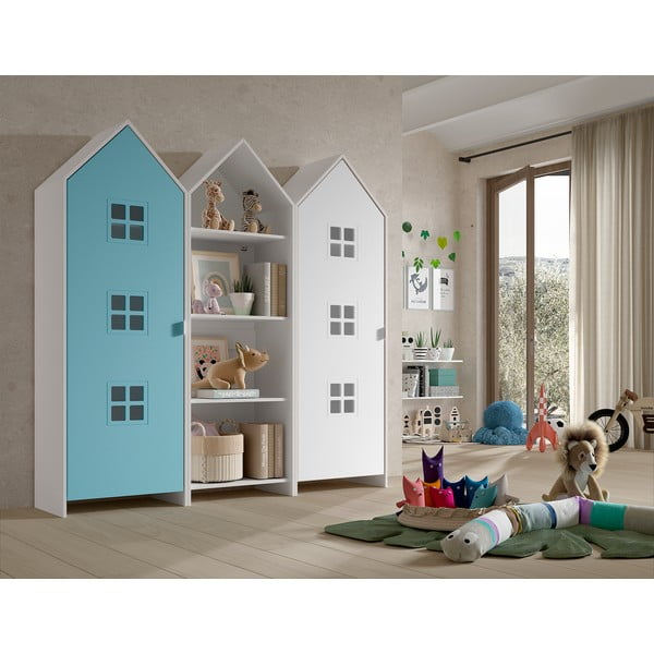 Bílo-světle modrá otevřená dětská šatní skříň 173x171,5 cm CASAMI BRUGES – Vipack-image-1