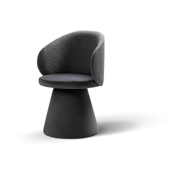 Tmavě šedé sametové křeslo Inez – Micadoni -image-2