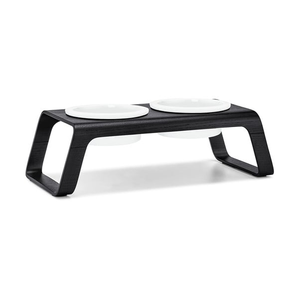 Set misek s podstavcem pro psa Desco Ash Black Stained M – MiaCara