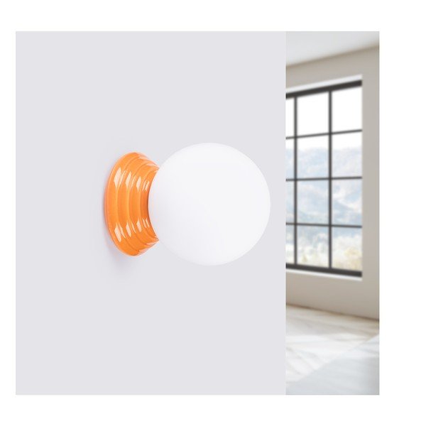 Oranžové keramické nástěnné svítidlo ø 12 cm Farsa – Sollux-image-4