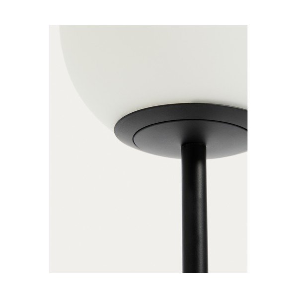 Bílá/černá stolní lampa se skleněným stínidlem (výška 35 cm) Brisia – Kave Home-image-3