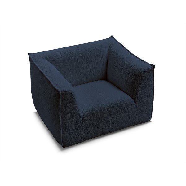 Tmavě modré křeslo z textilie bouclé Giorgia – Bobochic Paris-image-4