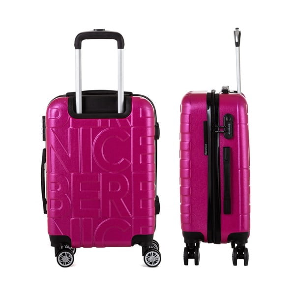 Sada 3 růžových cestovních kufrů Berenice Typo-image-4