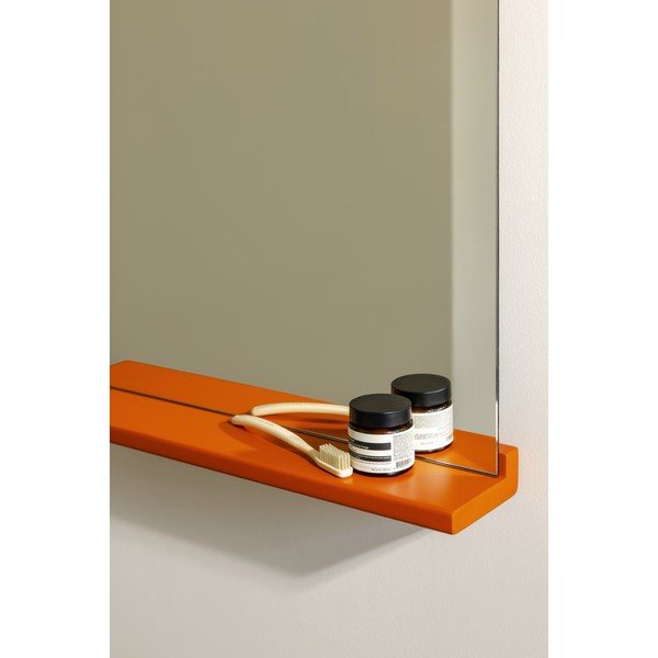 Nástěnné zrcadlo s poličkou  s dřevěným rámem 50x75 cm Lun – noo.ma-image-2