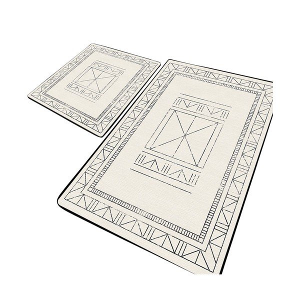 Krémové koupelnové předložky v sadě 2 ks 60x100 cm Touch – Foutastic