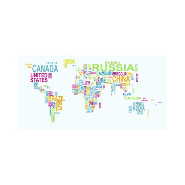 Nástěnná mapa světa na plátně Tomasucci Text World, 80 x 160 cm-image-3