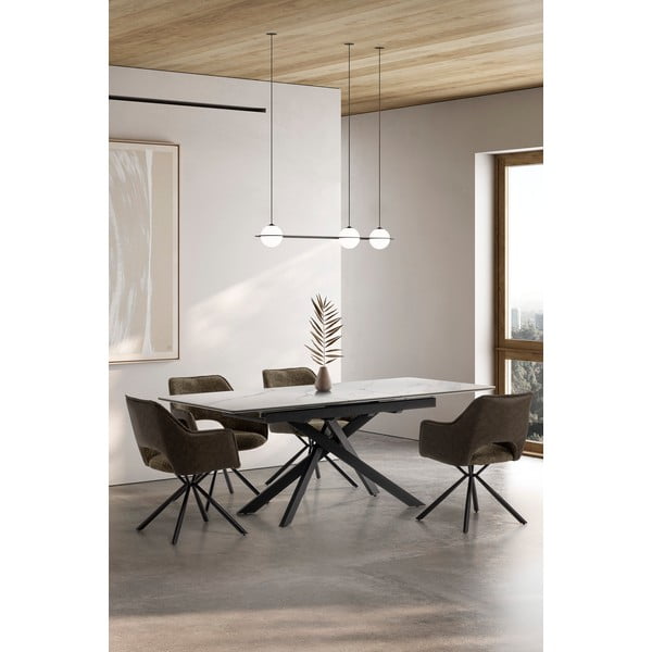 Zelená čalouněná jídelní křesla v sadě 2 ks s područkami Mariel – Marckeric-image-1