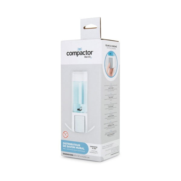 Bílý nástěnný dávkovač mýdla 500 ml – Compactor-image-3