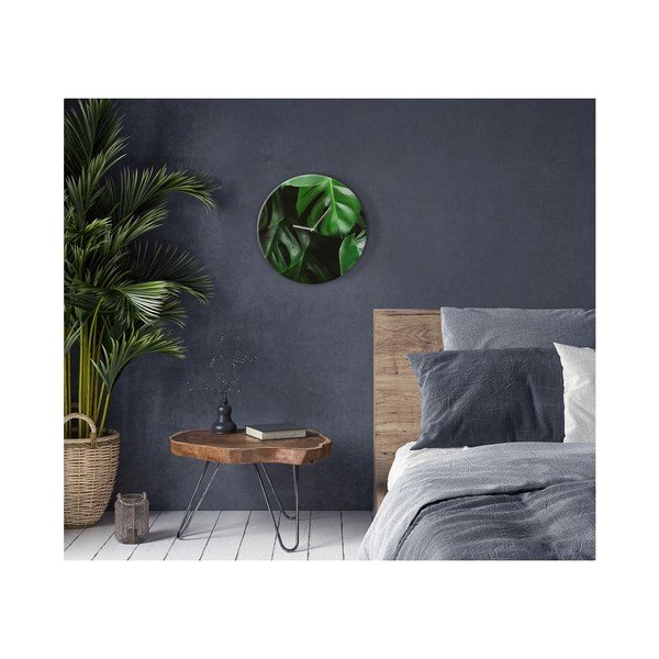 Nástěnné hodiny Styler Glassclock Monstera, ⌀ 30 cm-image-1