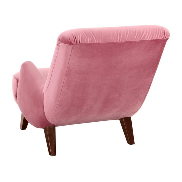 Růžové křeslo s hnědými nohami Max Winzer Brandford Suede-image-2