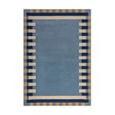 Modrý ručně tkaný vlněný koberec 160x230 cm Kai Wool Border – Flair Rugs