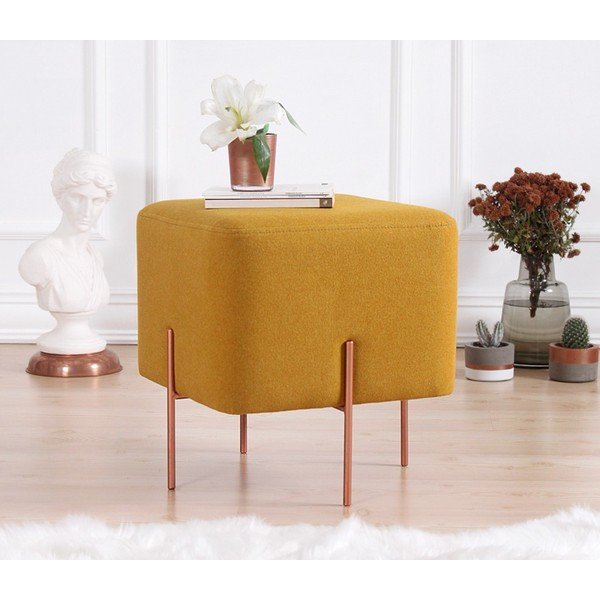 Taburet v hořčicové barvě Copper – Artie-image-1